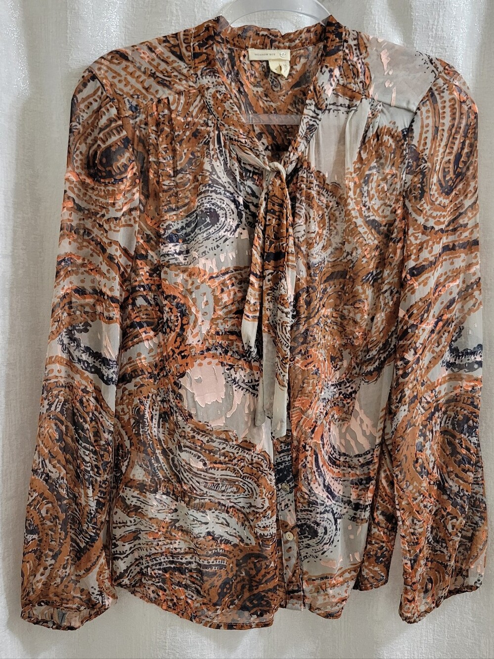 Anthropologie Sheer Tie Blouse